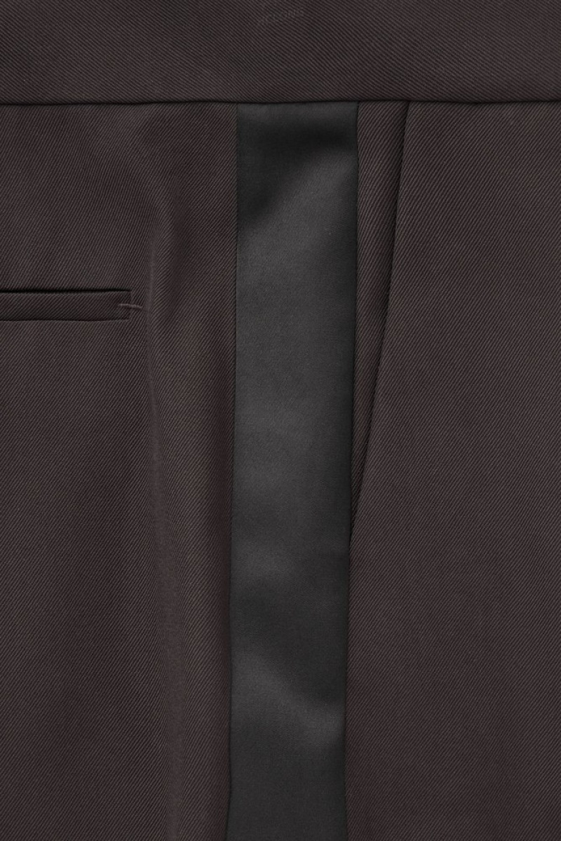 COS The Tuxedo-Stripe Trousers Marron Foncé | 324658-PKS