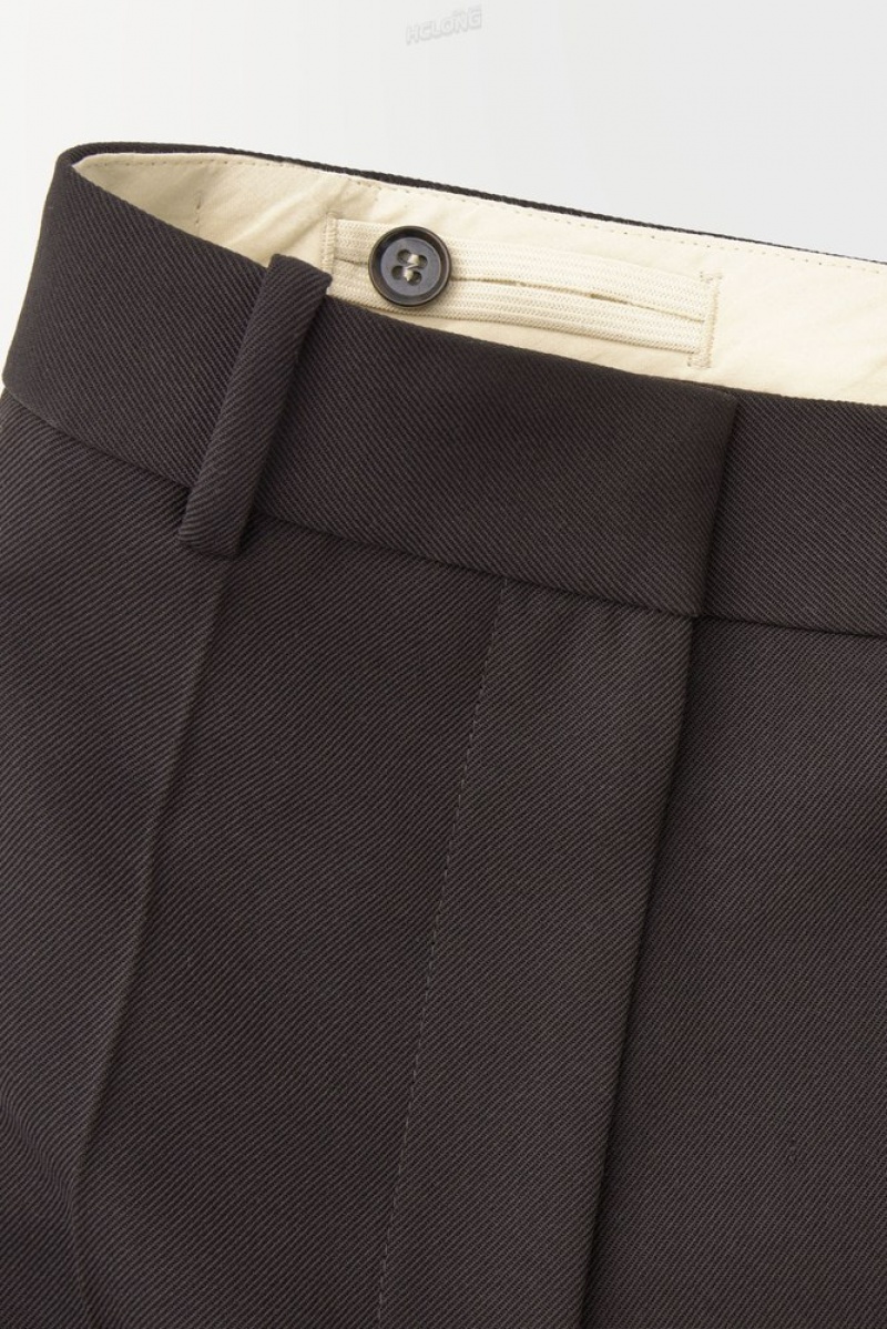 COS The Tuxedo-Stripe Trousers Marron Foncé | 324658-PKS