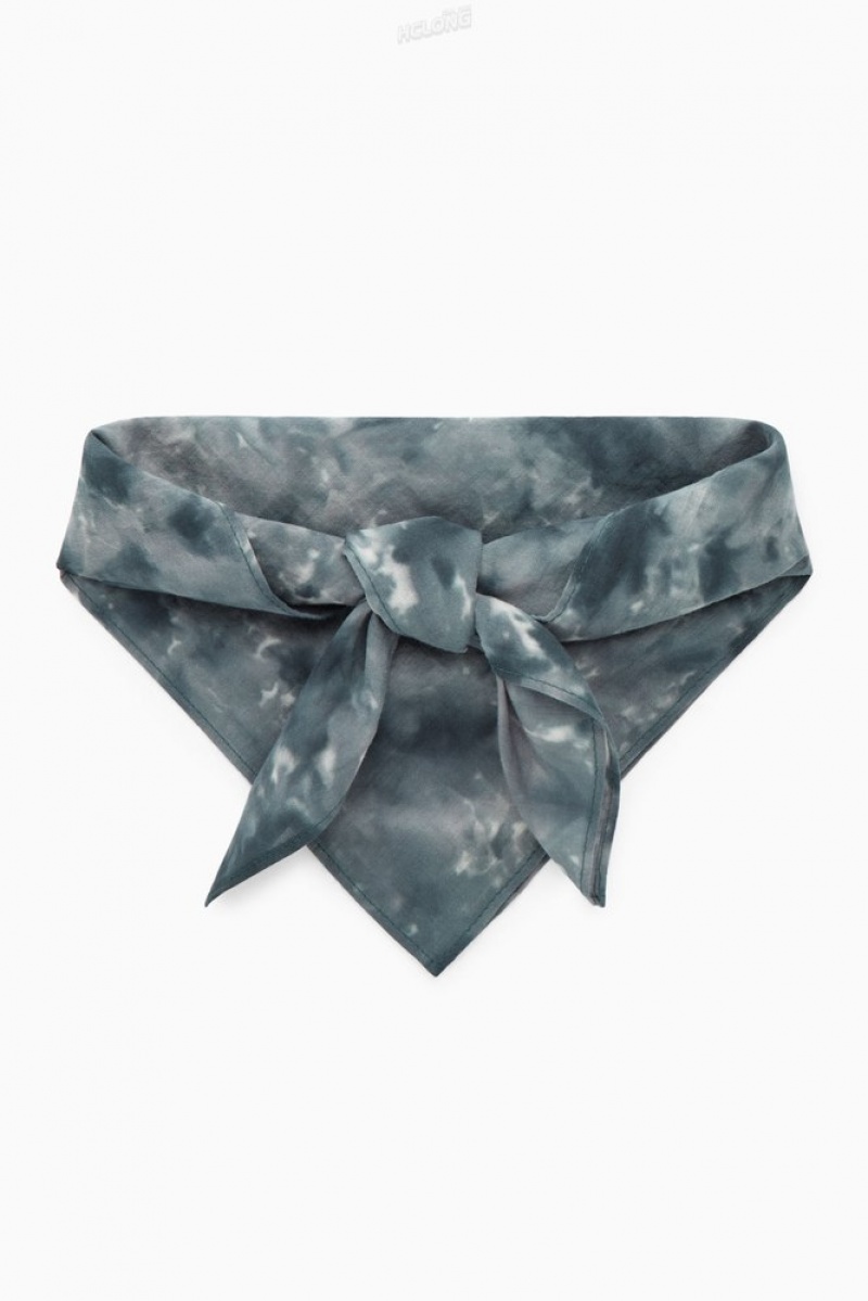 COS Tie-Dye Print Neck Scarf Gray / Printed | 487521-ILY