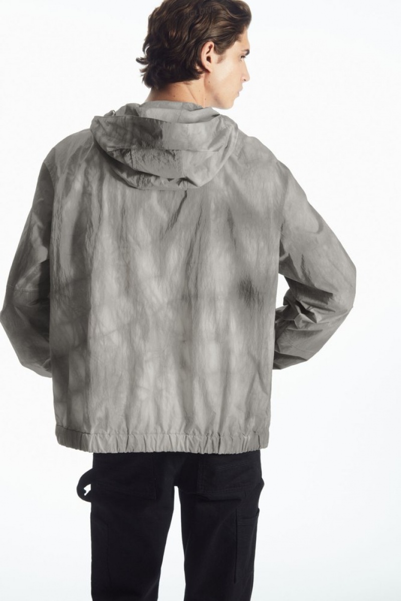 COS Tie-Dye Print Packable Windbreaker Gray / Tie-Dye Print | 186579-XTZ