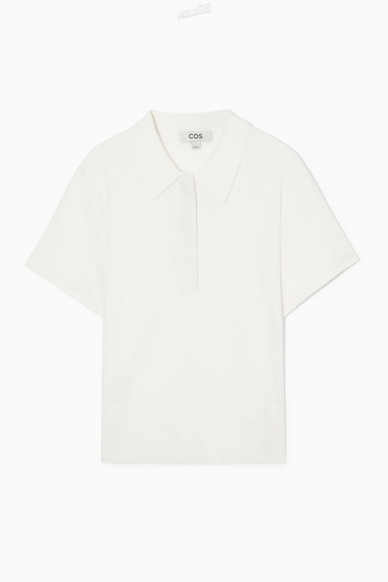 COS Tricoté Polo Shirt Lilac | 465189-LPF