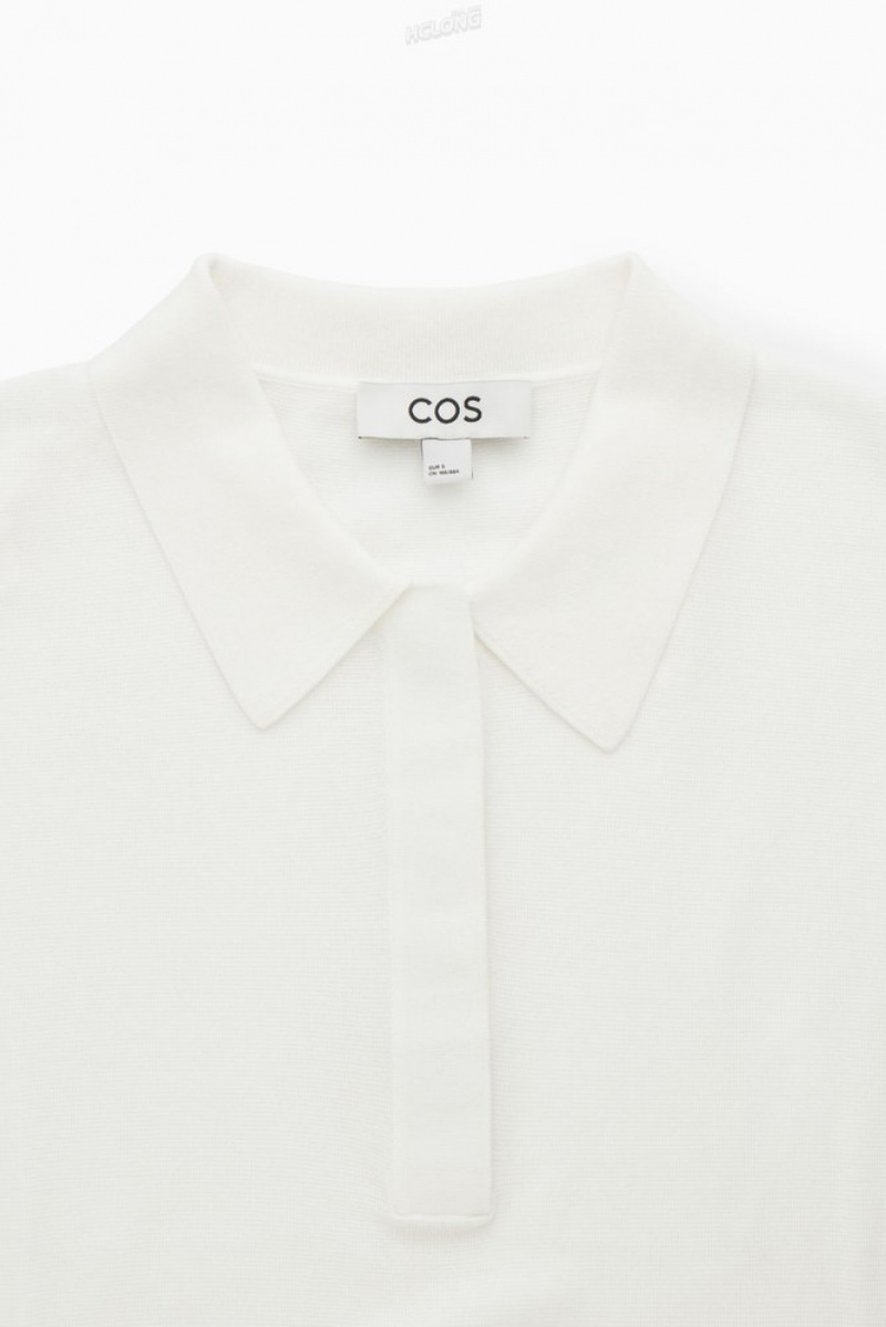 COS Tricoté Polo Shirt Lilac | 465189-LPF