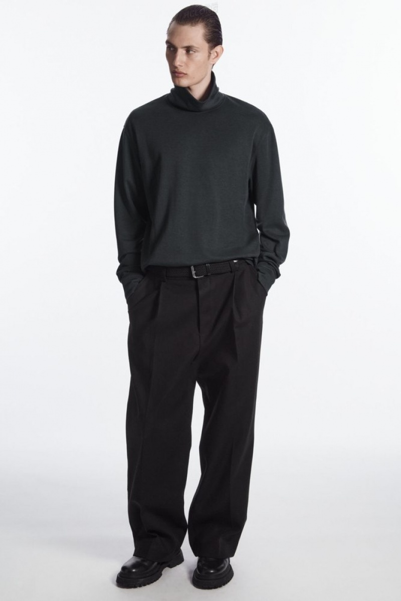 COS Turtleneck Sweatshirt Noir | 938167-ZBW