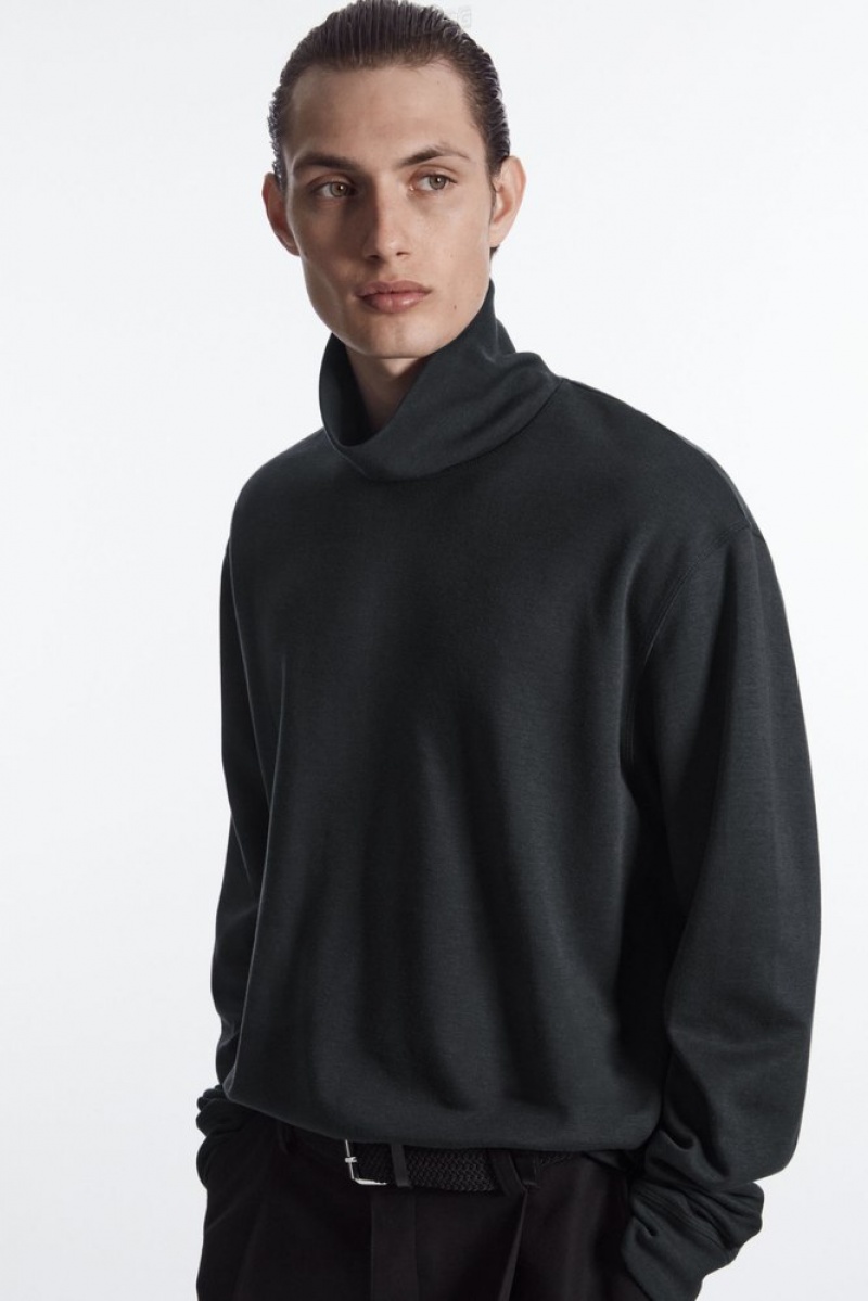 COS Turtleneck Sweatshirt Noir | 938167-ZBW