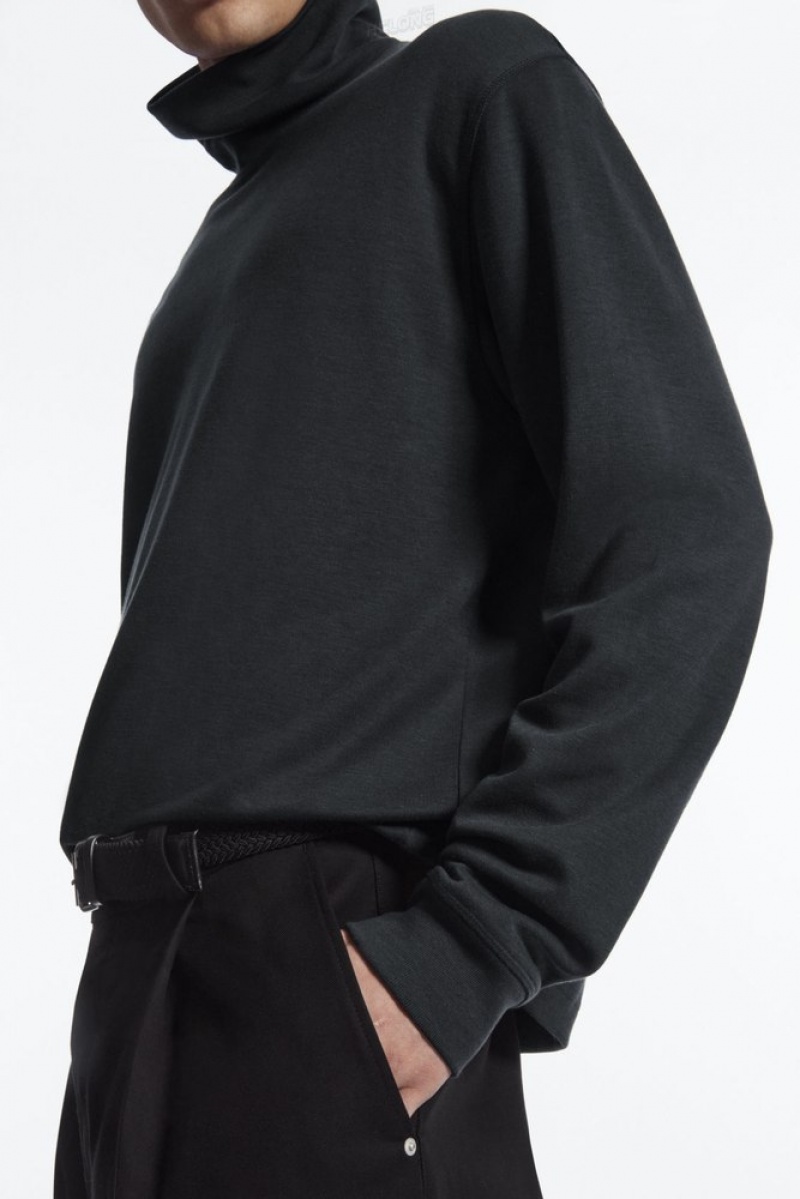 COS Turtleneck Sweatshirt Noir | 938167-ZBW