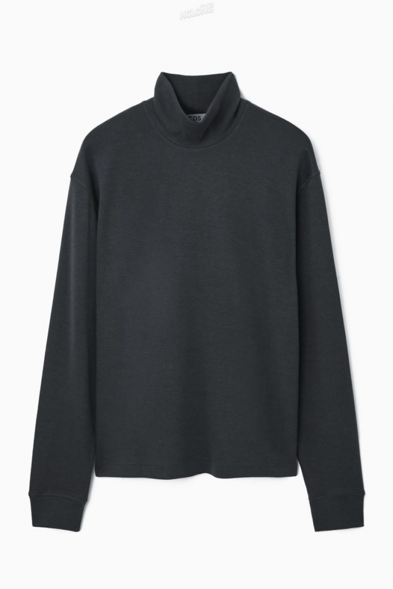 COS Turtleneck Sweatshirt Noir | 938167-ZBW