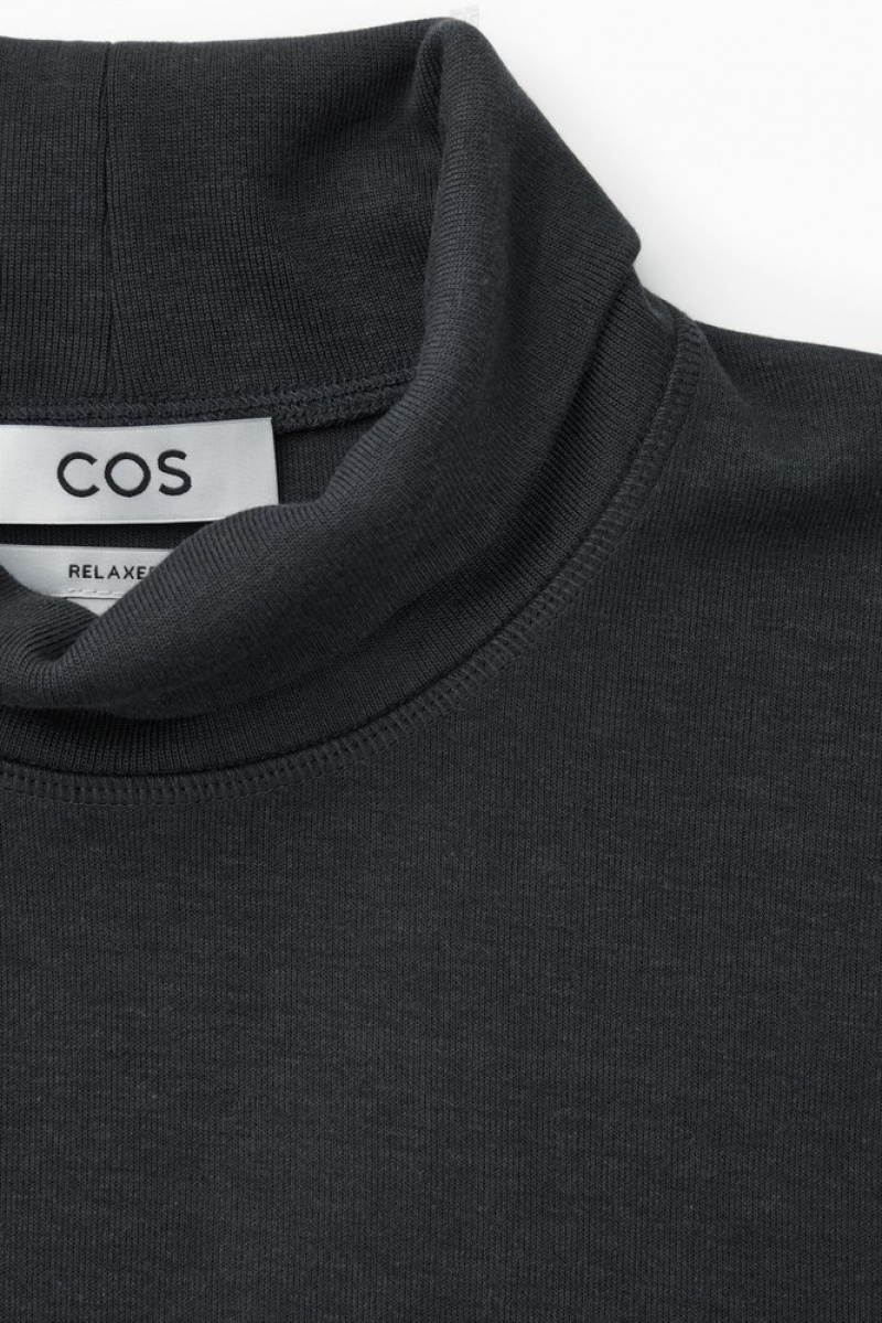 COS Turtleneck Sweatshirt Noir | 938167-ZBW