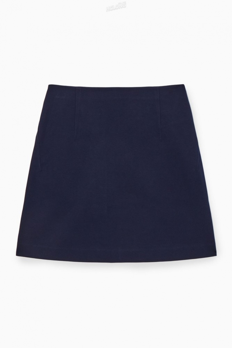 COS Twill Mini Skirt Noir | 372458-XAD