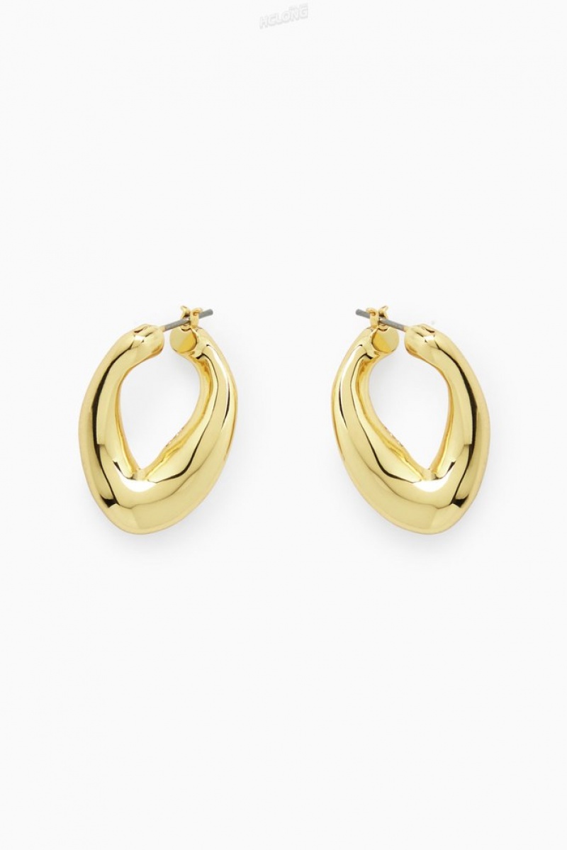 COS Twisted Hoop Earrings Doré | 526917-AKE