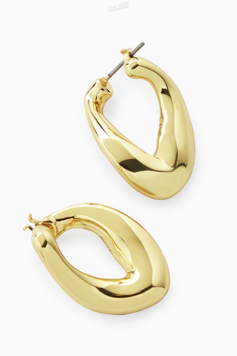 COS Twisted Hoop Earrings Doré | 526917-AKE