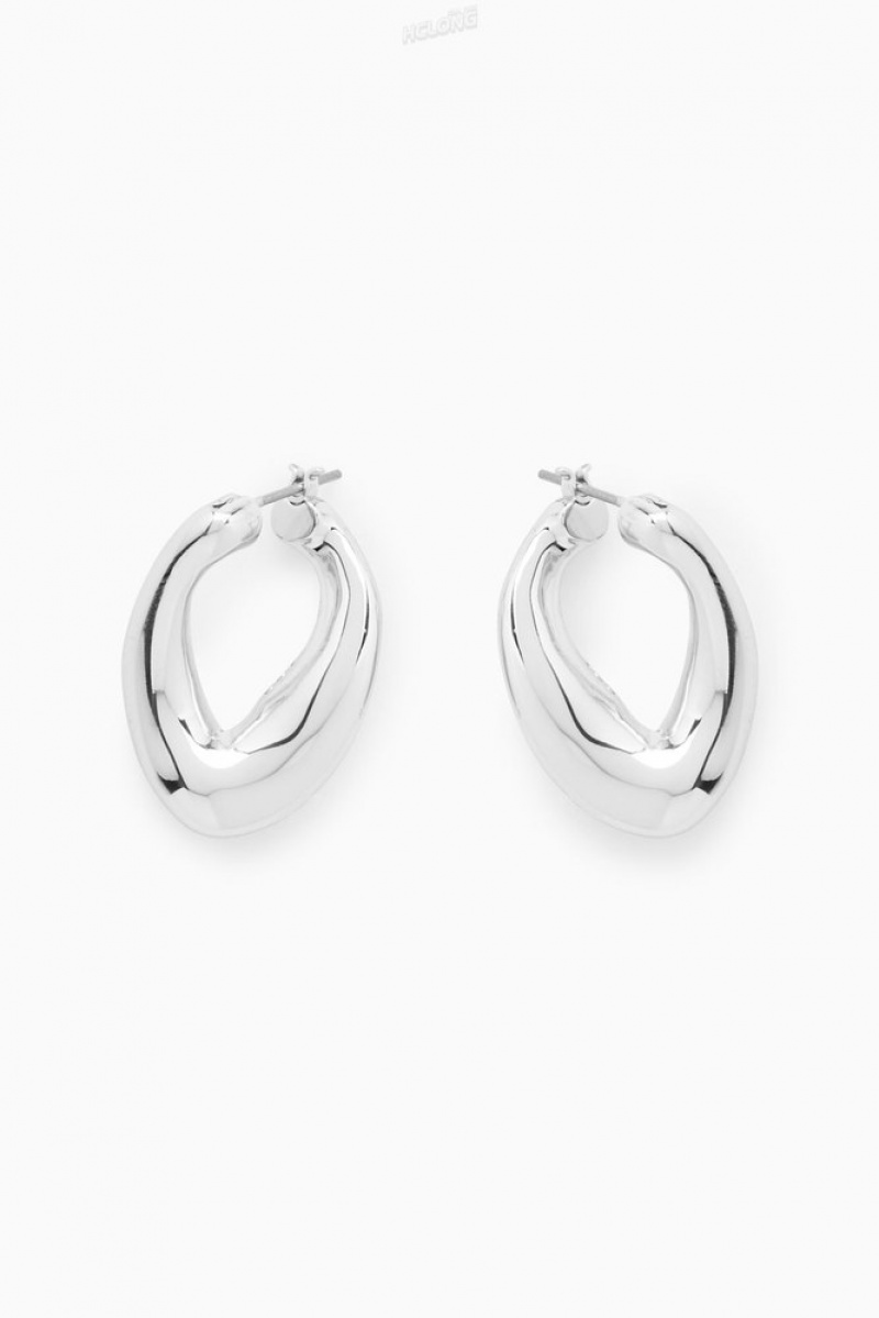 COS Twisted Hoop Earrings Doré | 874653-VNW