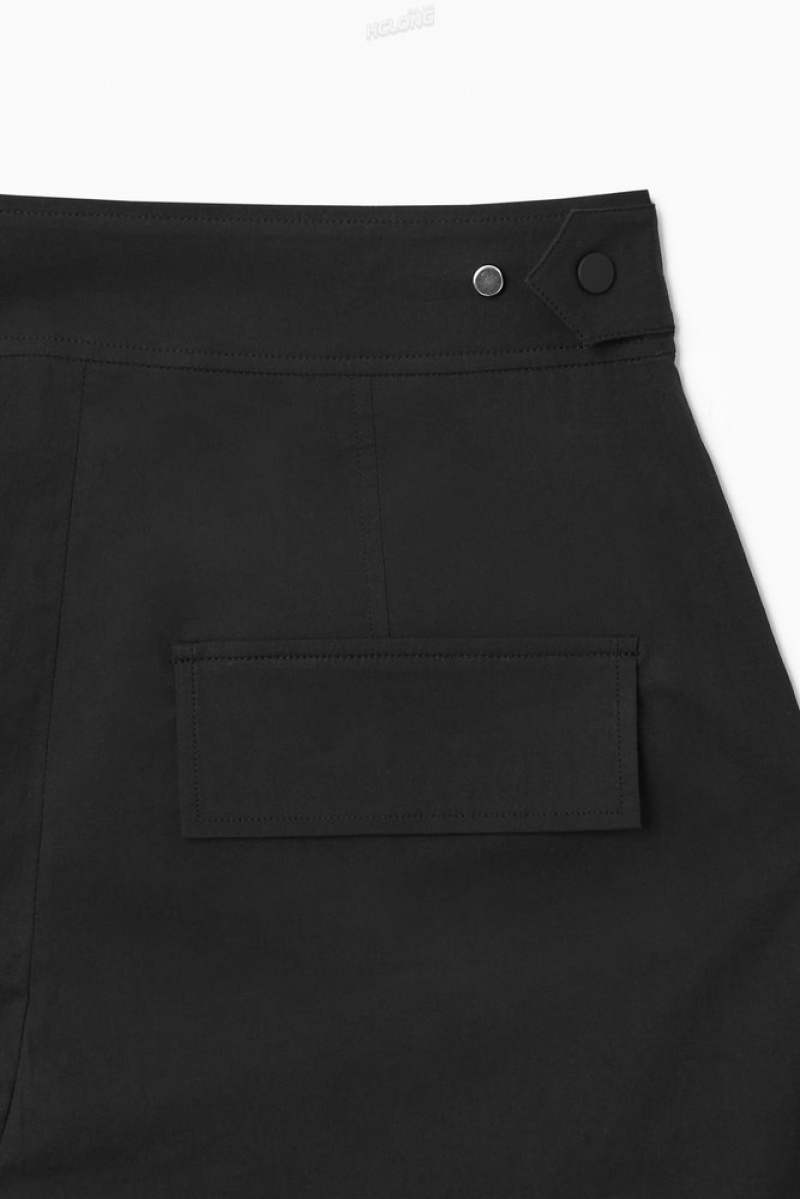 COS Utility Barrel-Leg Pants Noir | 819625-JZW