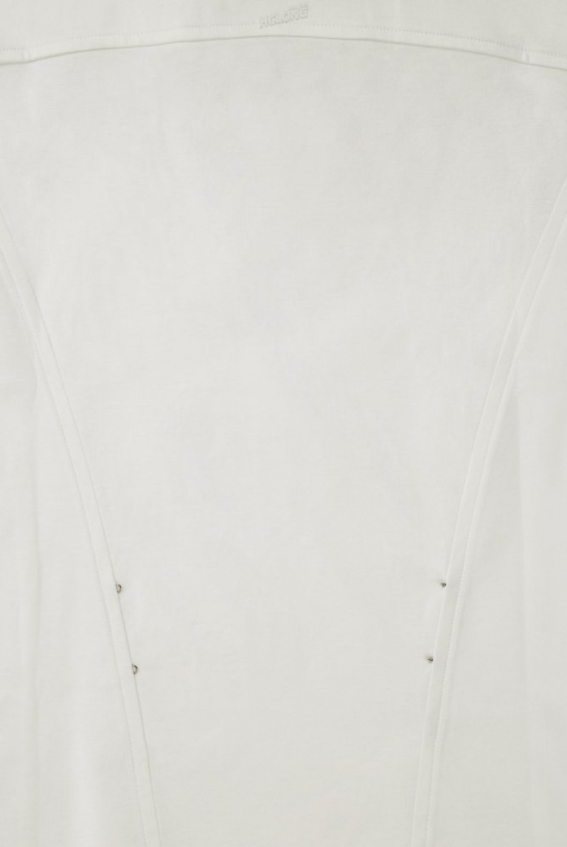 COS Waisted Long-Sleeved Top Blanche | 793648-NWD