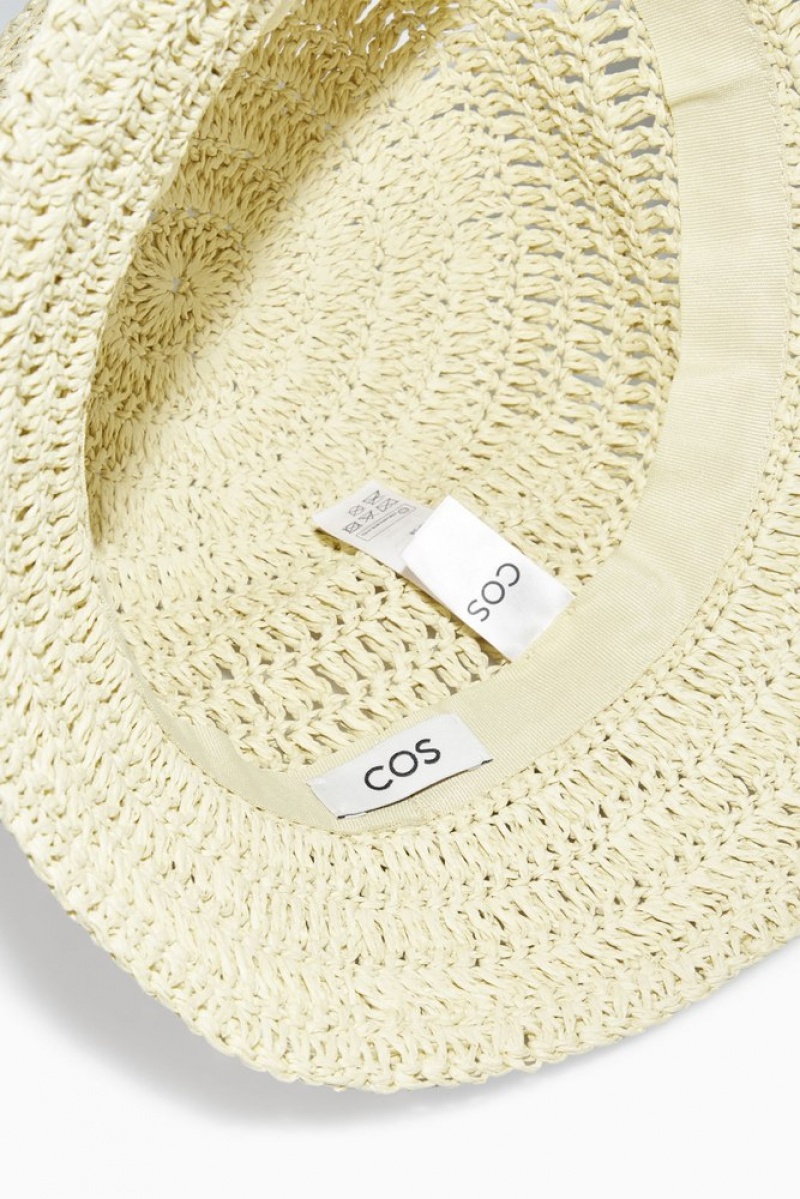 COS Woven Straw Bucket Hat Beige | 578103-DSW